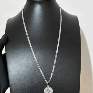 CORRENTE 1X1 4MM 70CM + PINGENTE CRISTO DUPLA FACE