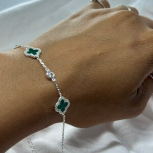 Pulseira Van Cleef Verde Com Pedras Zircônia